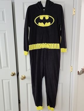 Batgirl DC Comics Fleece Union Suit Pajamas Or Costume With Cape